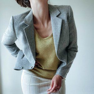 AQUASCUTUM GREY CASHMERE/WOOL BLEND JACKET